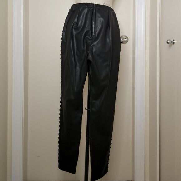 Black corset vegan leather leggings - Picture 4 of 8